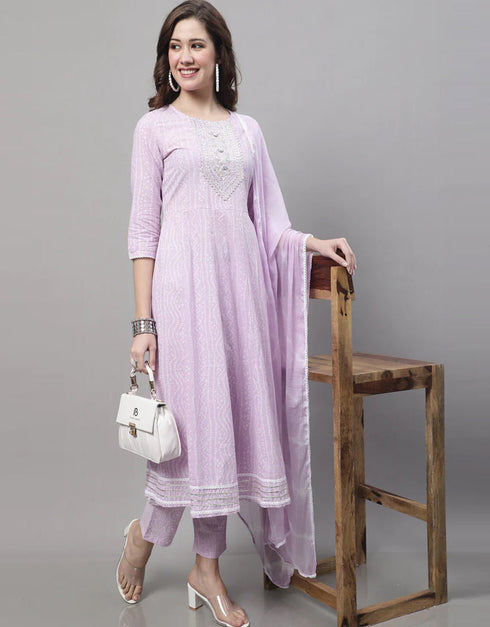 trendy light purple pure cambric cotton trendy fashioner readymade suit collection with light purple pure cambric cotton rt8969-185050 Back View